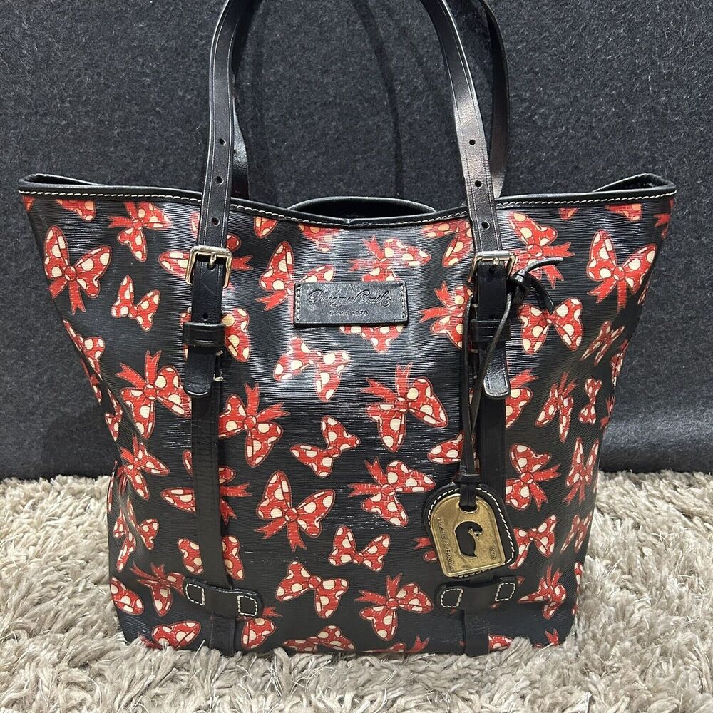 Dooney & Bourke Disney Parks Minnie Bows Black & Red‎ Tote Purse Bag EUC